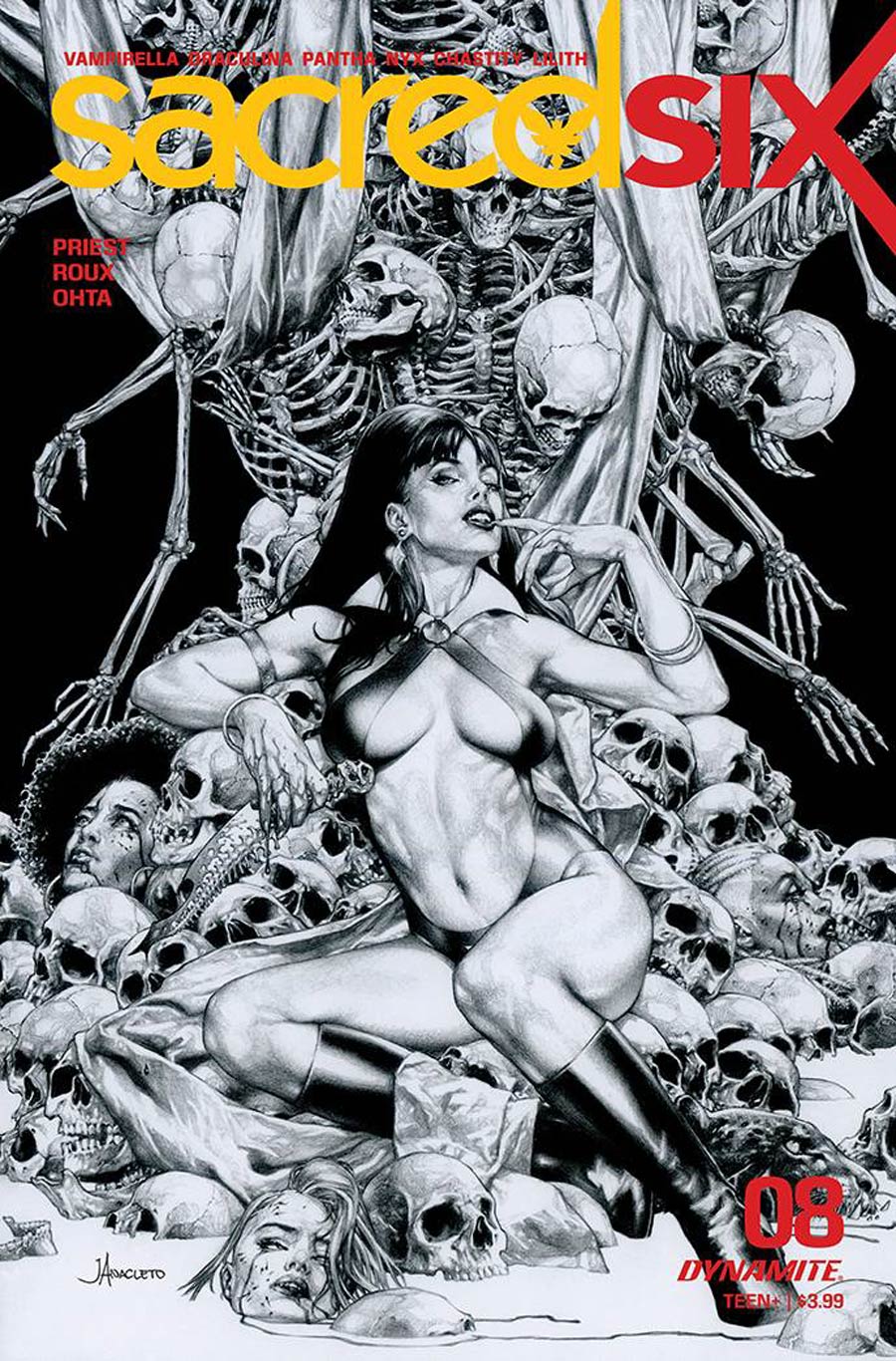 Sacred Six #8 Cover M Incentive Jay Anacleto Black & White Cover
