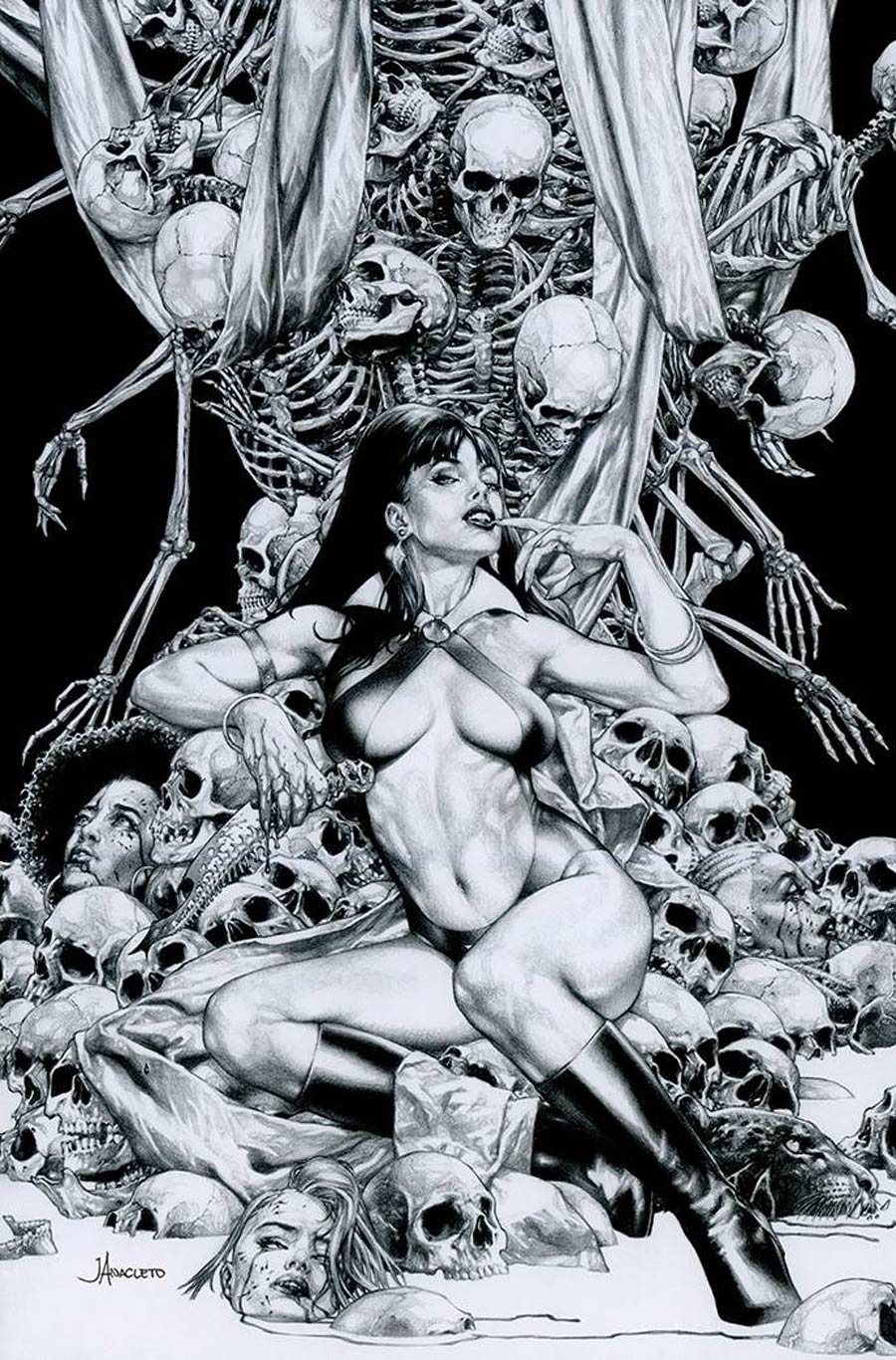 Sacred Six #8 Cover O Incentive Jay Anacleto Black & White Virgin Cover