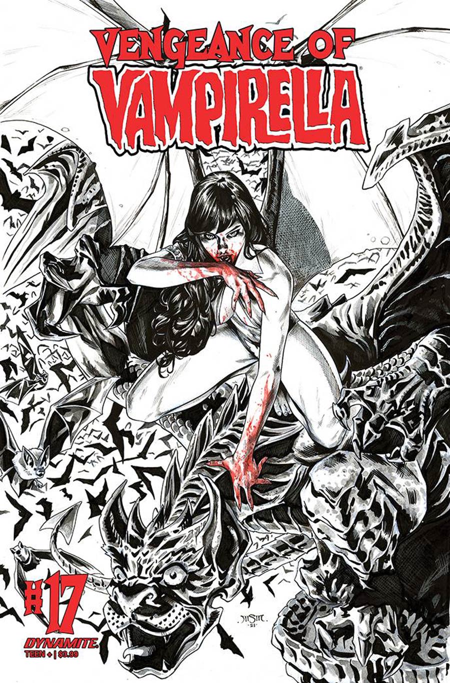 Vengeance Of Vampirella Vol 2 #17 Cover H Incentive Michael Sta Maria Black & White Cover
