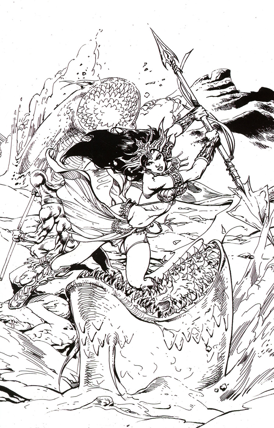 Dejah Thoris Winters End #1 (One Shot) Cover E Variant Roberto Castro Black & White Virgin Premium Cover