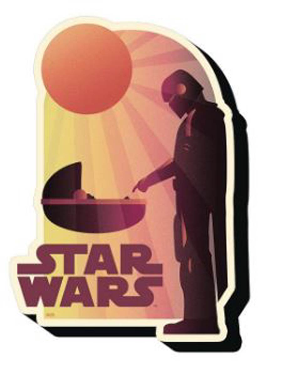 Star Wars The Mandalorian The Child Magnet - The Child With Sunset