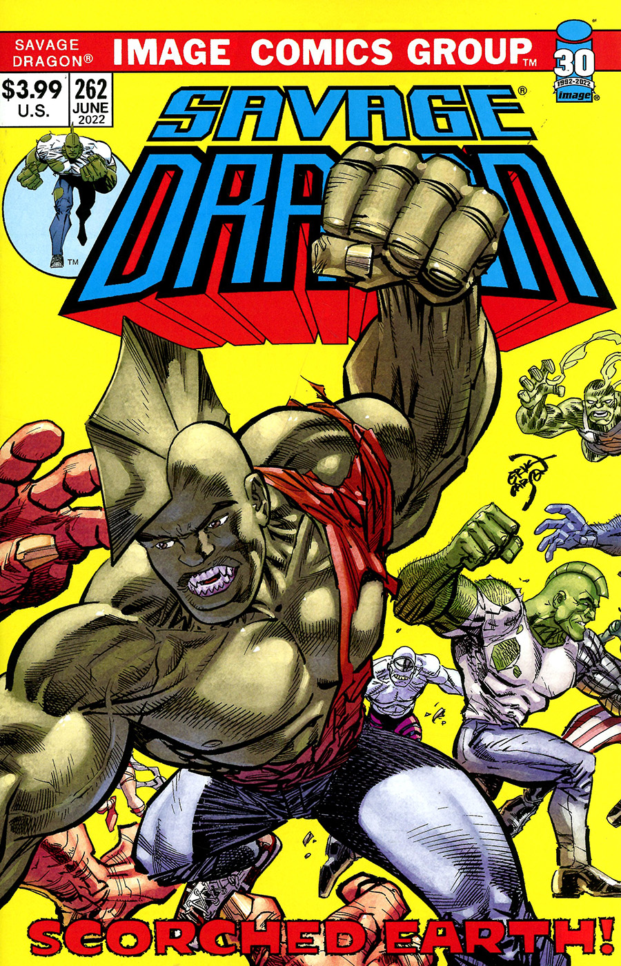 Savage Dragon Vol 2 #262 Cover B Variant Erik Larsen Retro 1970s Trade Dress Cover