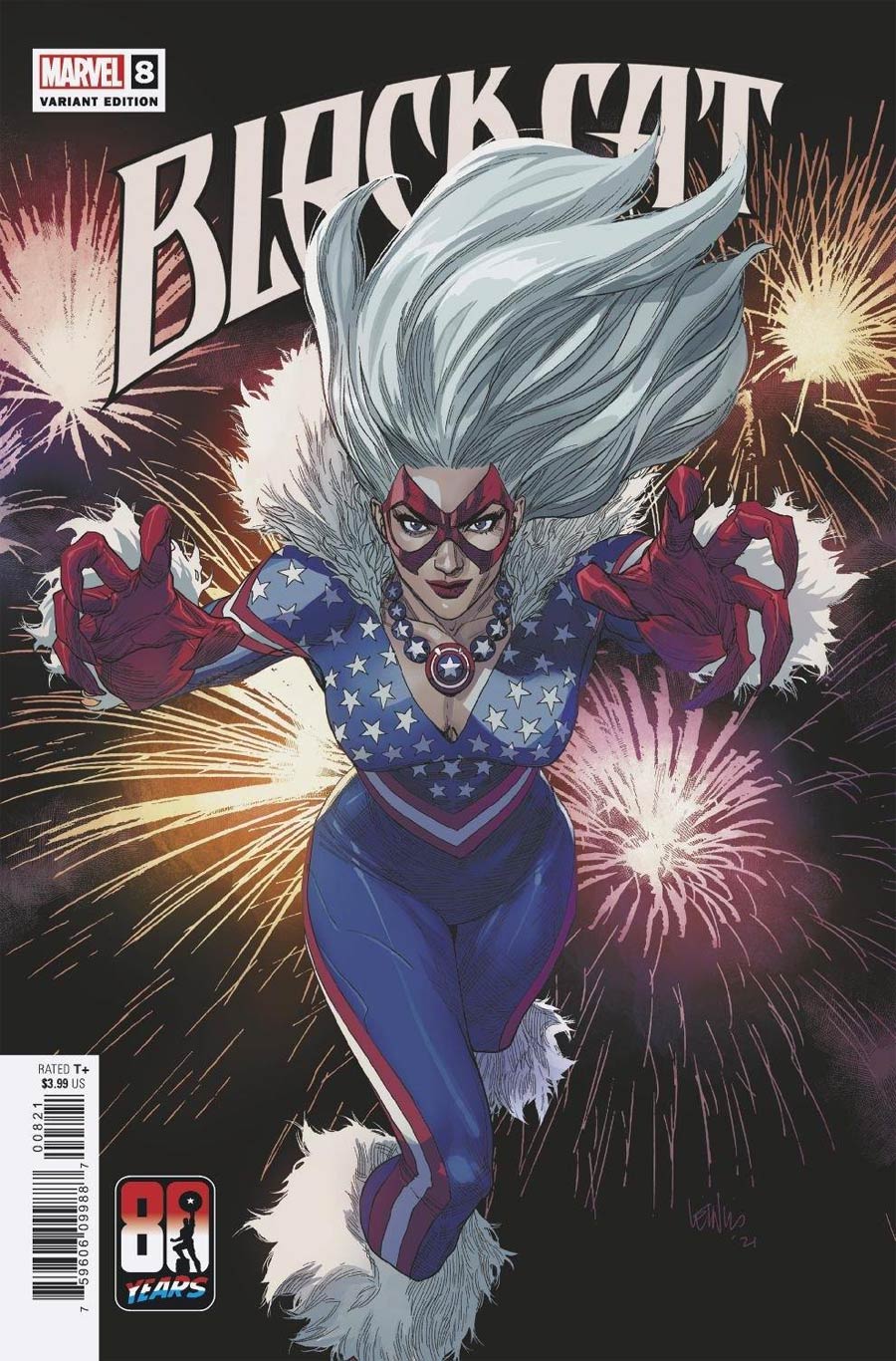 Black Cat Vol 2 #8 Cover C Variant Leinil Francis Yu Captain America 80th Anniversary Cover