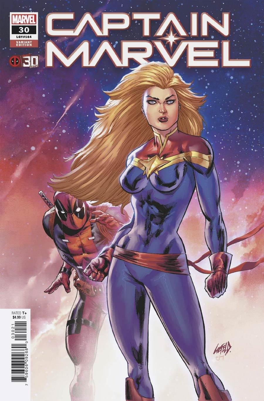 Captain Marvel Vol 9 #30 Cover C Variant Rob Liefeld Deadpool 30th Anniversary Cover