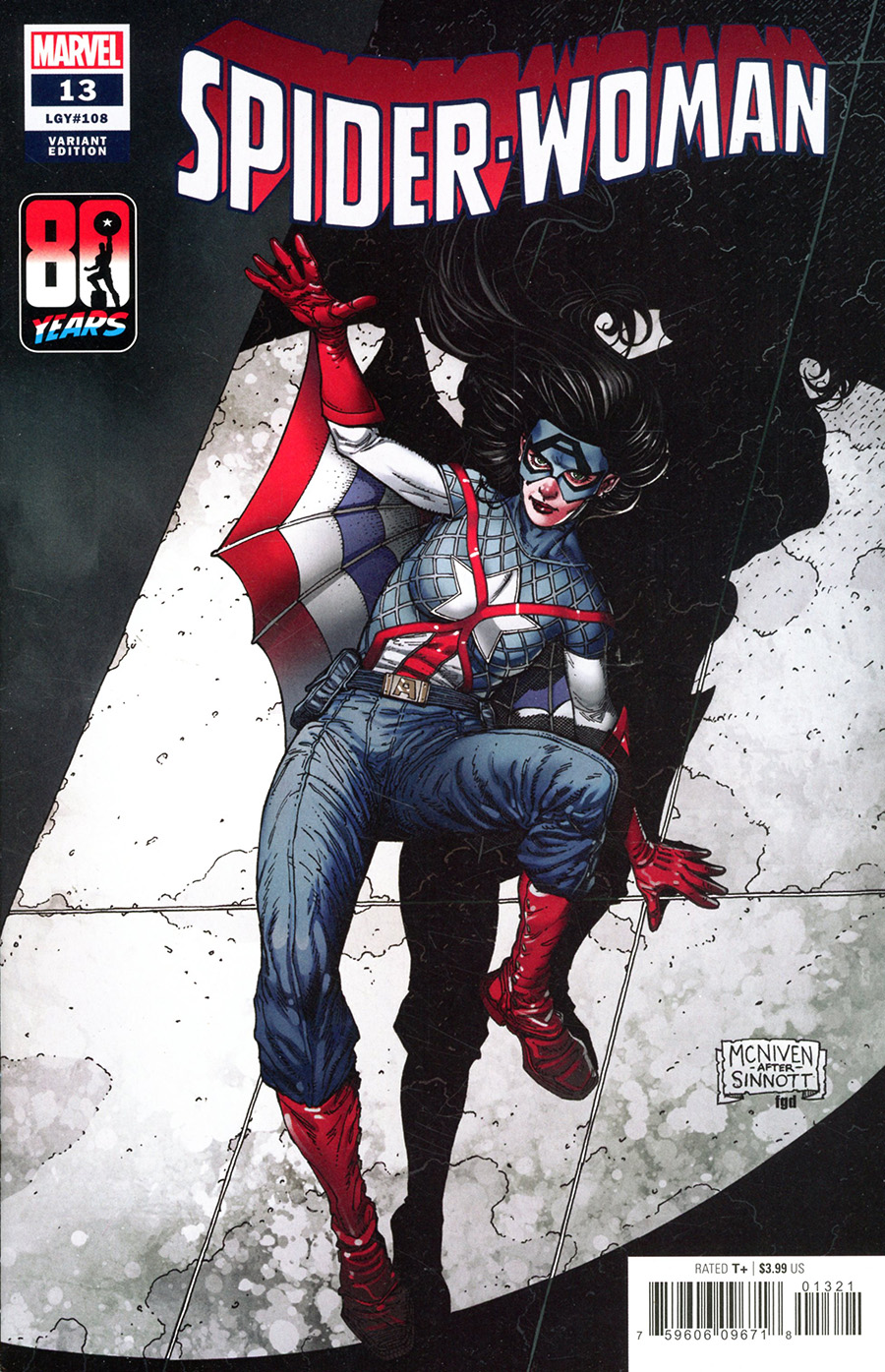 Spider-Woman Vol 7 #13 Cover B Variant Steve McNiven Captain America 80th Anniversary Cover