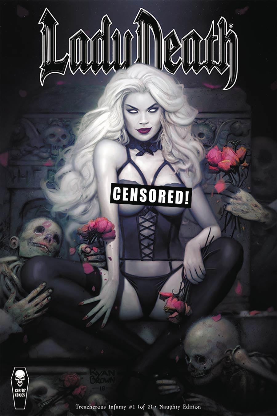 Lady Death Treacherous Infamy #1 Cover D Variant Brown Naughty Cover