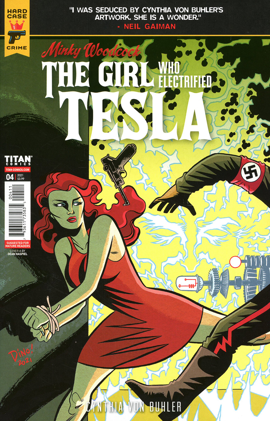 Hard Case Crime Minky Woodcock Girl Who Electrified Tesla #4 Cover A Regular Dean Haspiel Cover