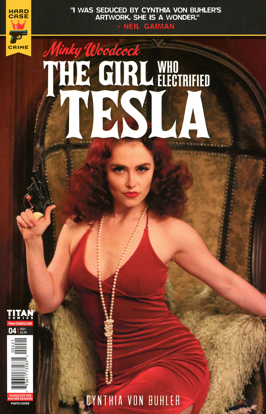 Hard Case Crime Minky Woodcock Girl Who Electrified Tesla #4 Cover B Variant Photo Cover