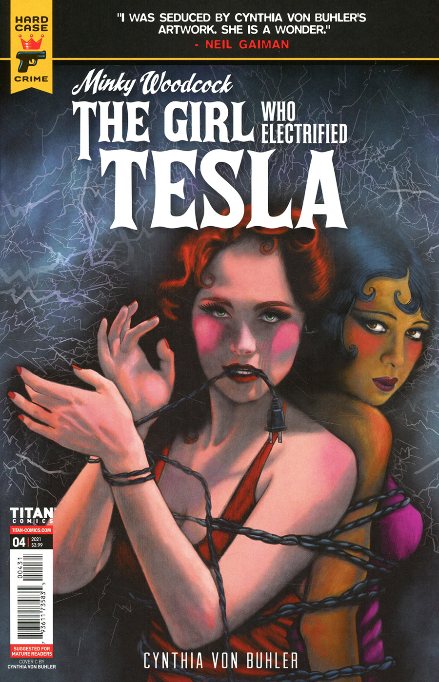 Hard Case Crime Minky Woodcock Girl Who Electrified Tesla #4 Cover C Variant Cynthia von Buhler Cover