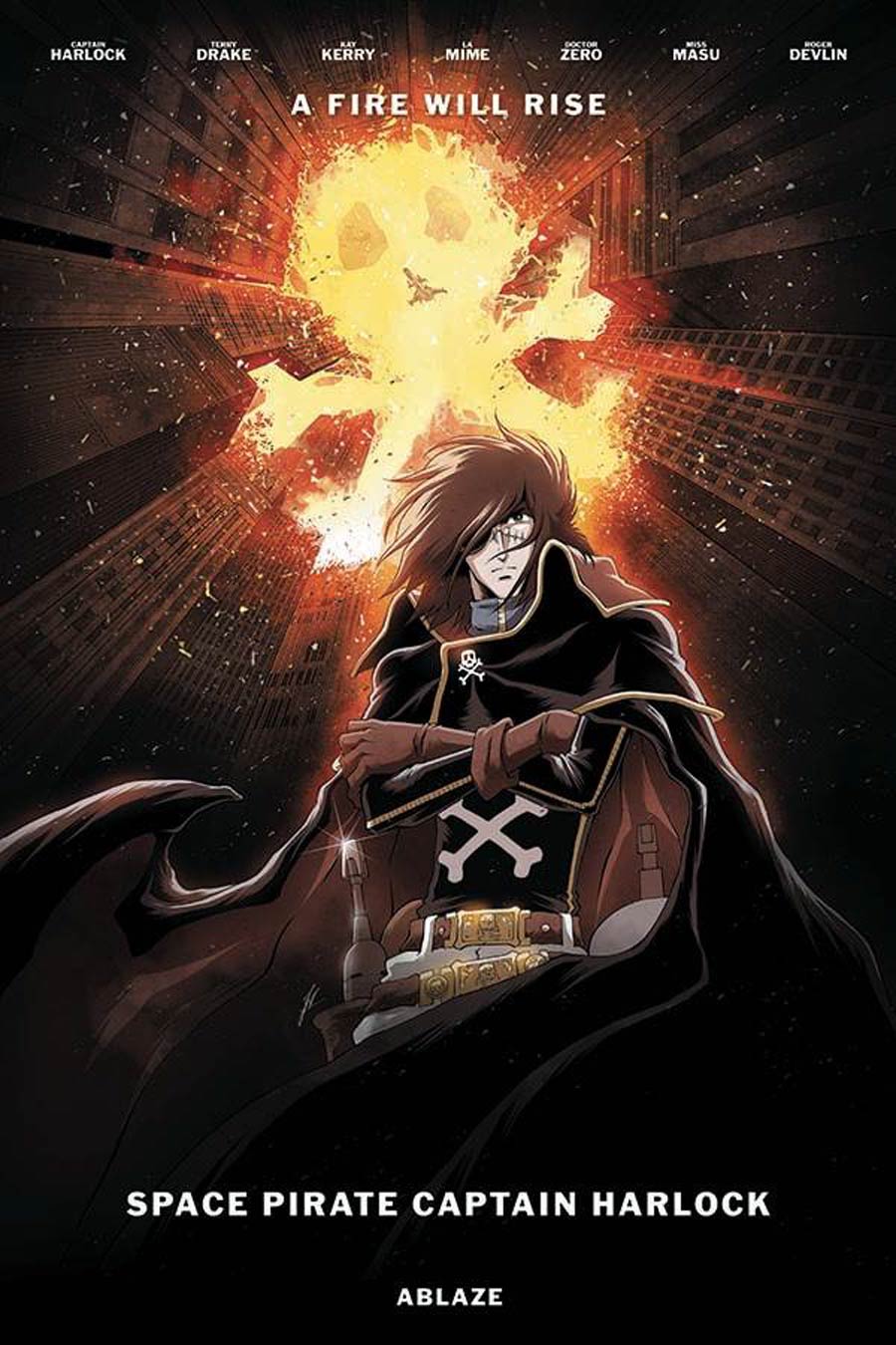 Space Pirate Captain Harlock #2 Cover D Variant Jerome Alquie Dark Knight Rises Movie Poster Parody Cover