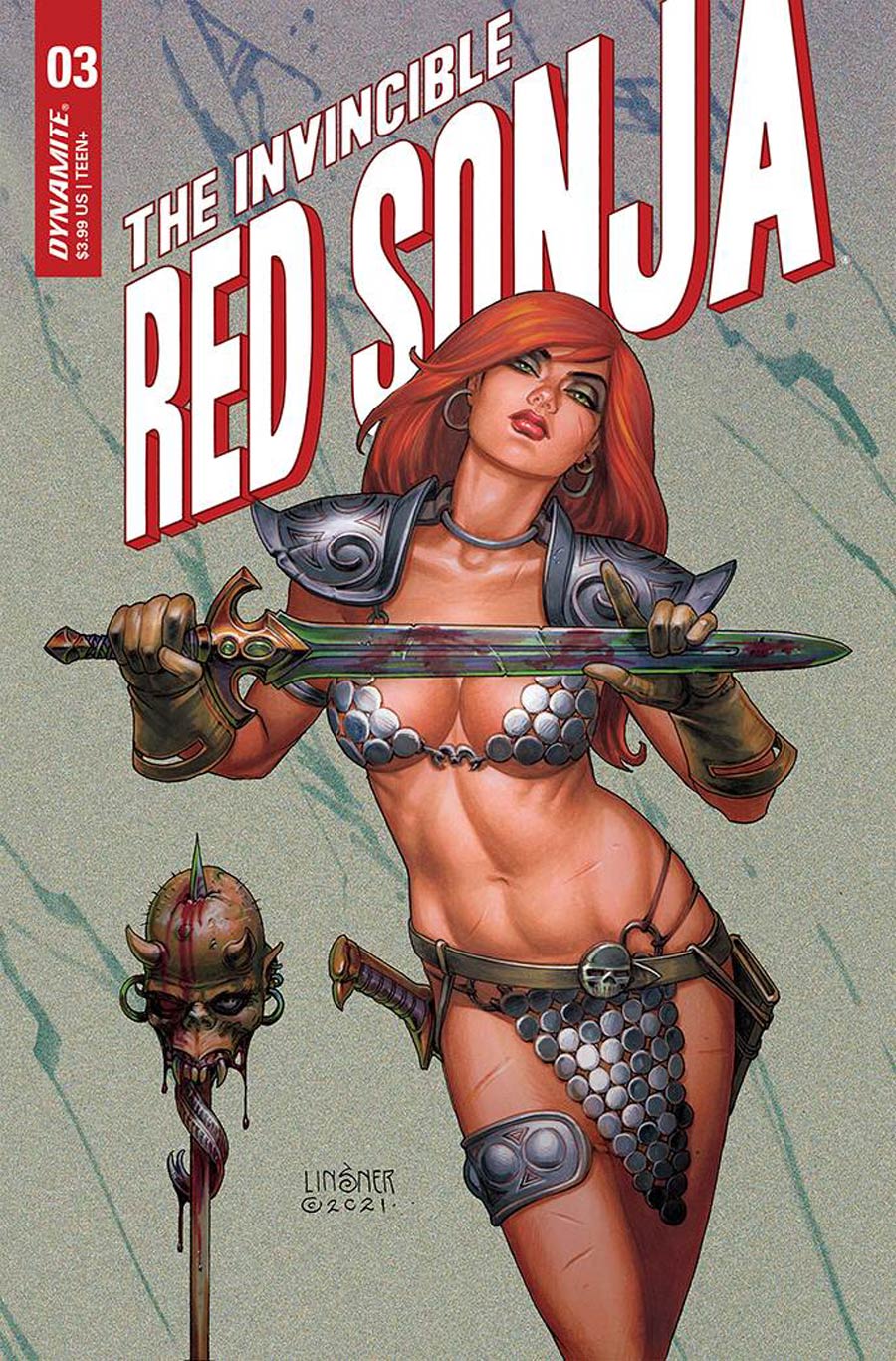 Invincible Red Sonja #3 Cover B Variant Joseph Michael Linsner Cover