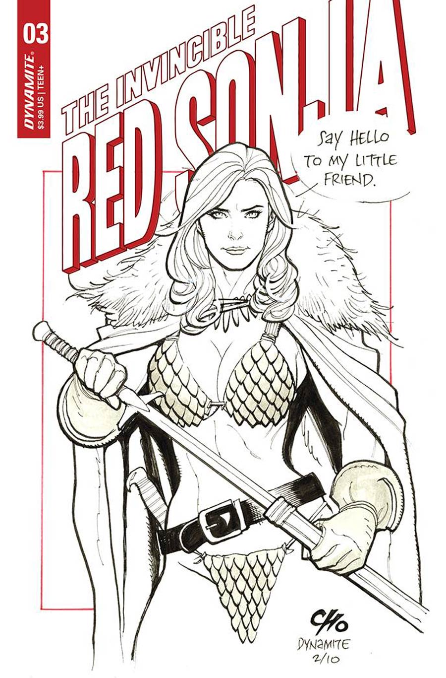 Invincible Red Sonja #3 Cover D Variant Frank Cho Outrage Cover