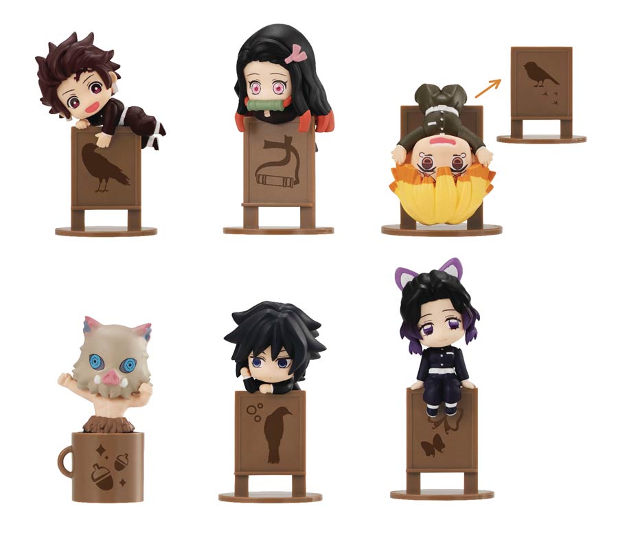 Demon Slayer Kimetsu No Yaiba Ochatomo Series Mini Figure Blind Mystery Box 6-Piece Display