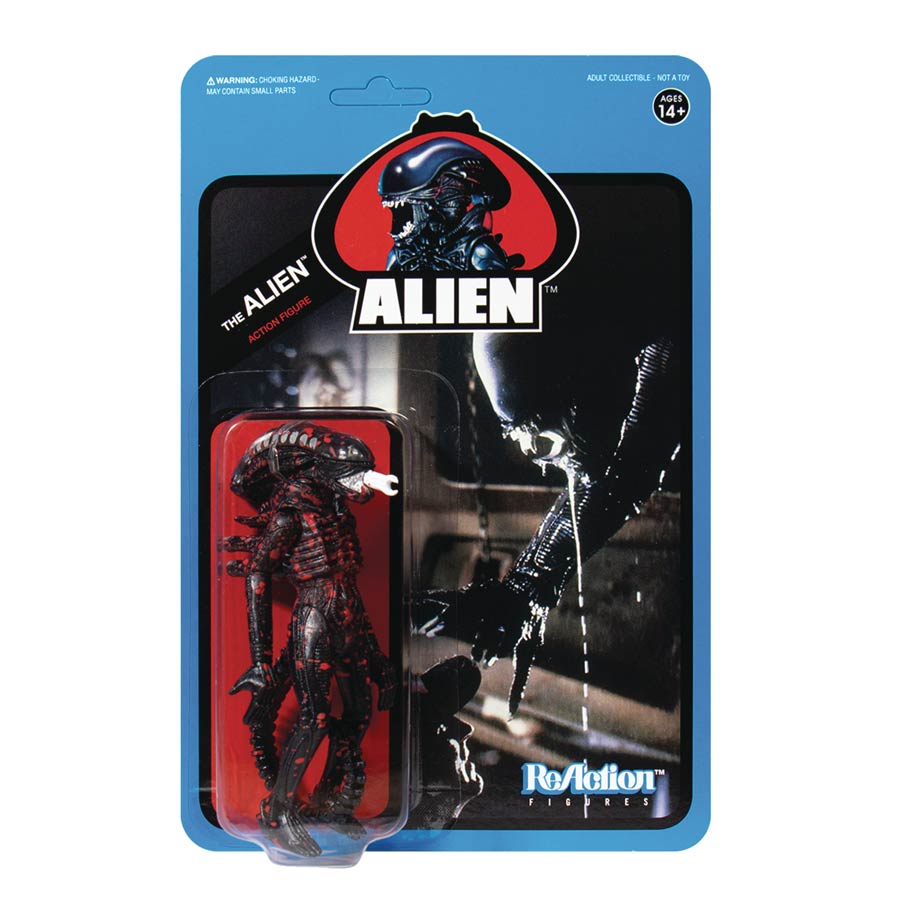 Alien ReAction Figure Wave 3 Limited Edition Blue Card - Bloody Alien Open Mouth