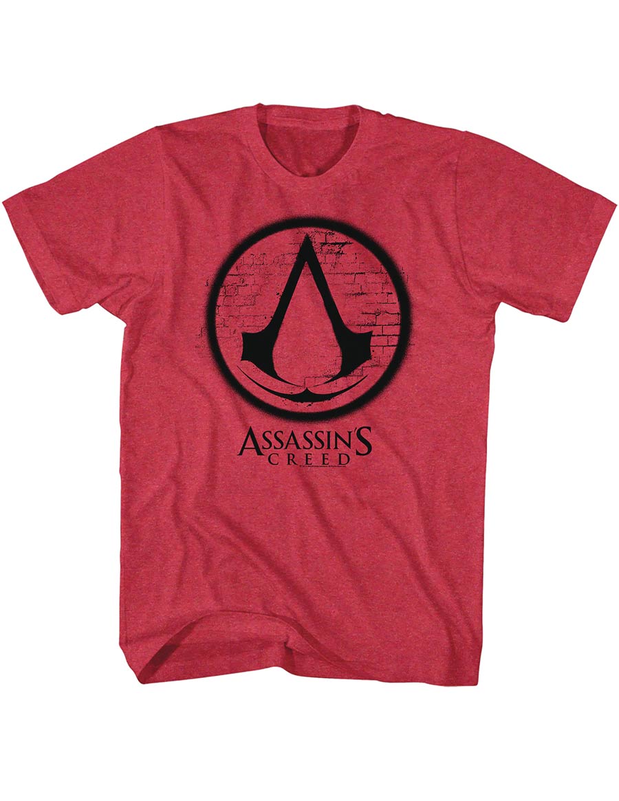Assassins Creed Logo Red Heather T-Shirt Large