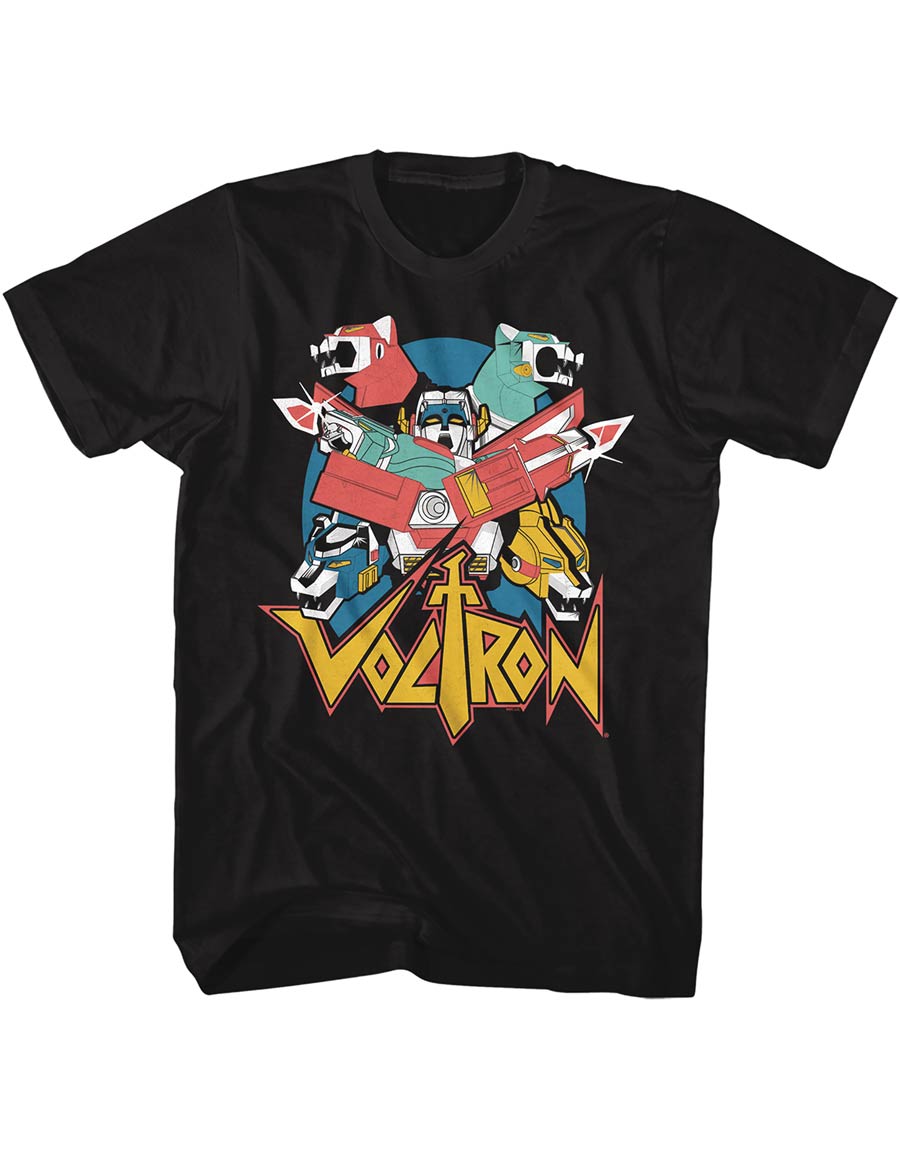 Voltron Retro Black T-Shirt Large