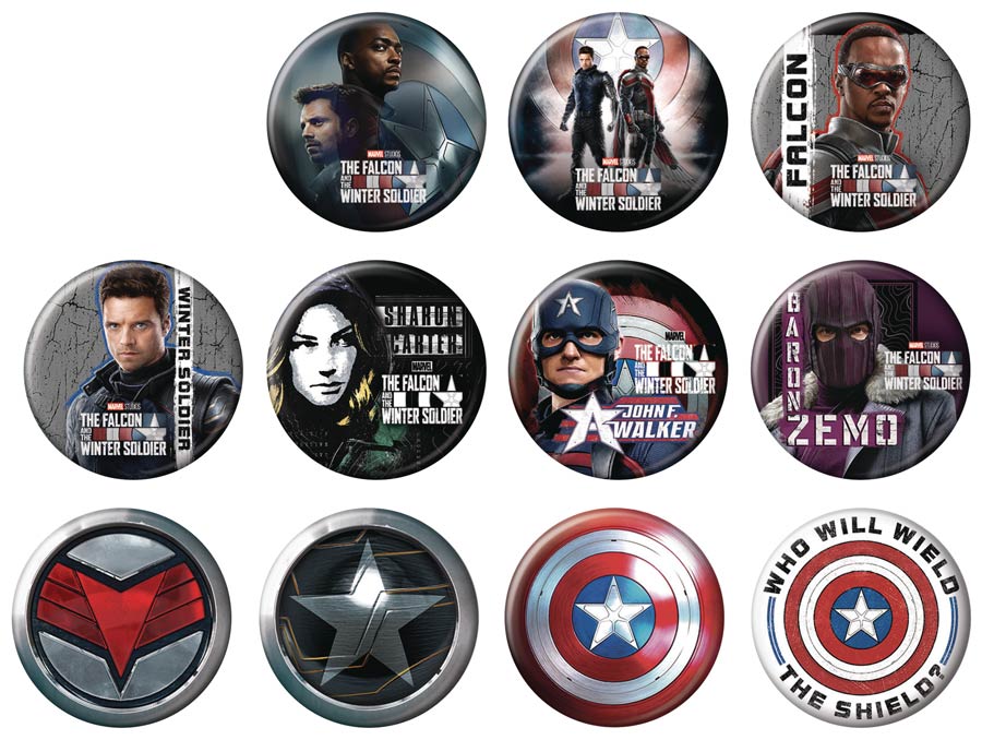 Falcon And The Winter Soldier Button 144-Piece Assortment Display