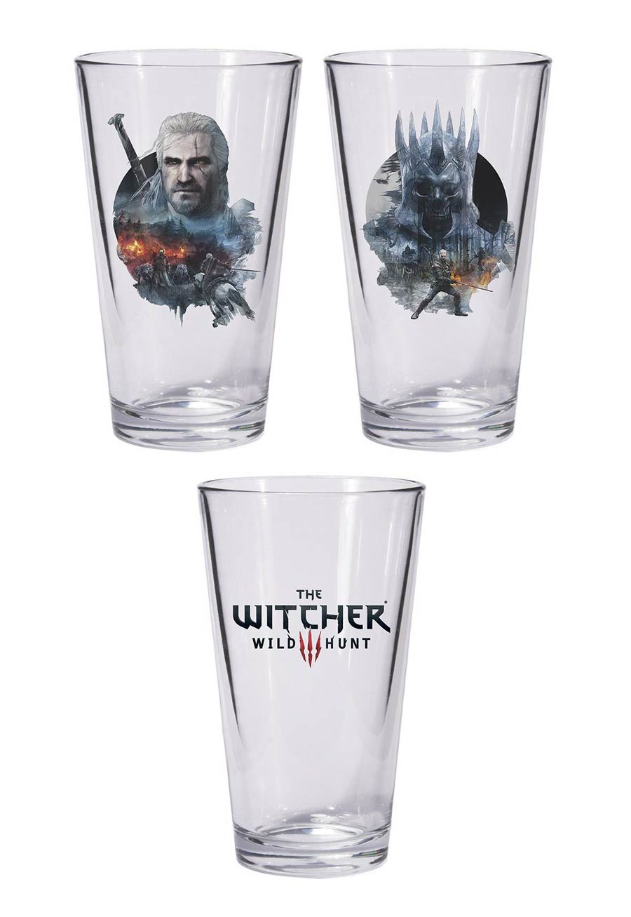 Witcher 3 Wild Hunt Pint Glass Set - Geralt & Eredin