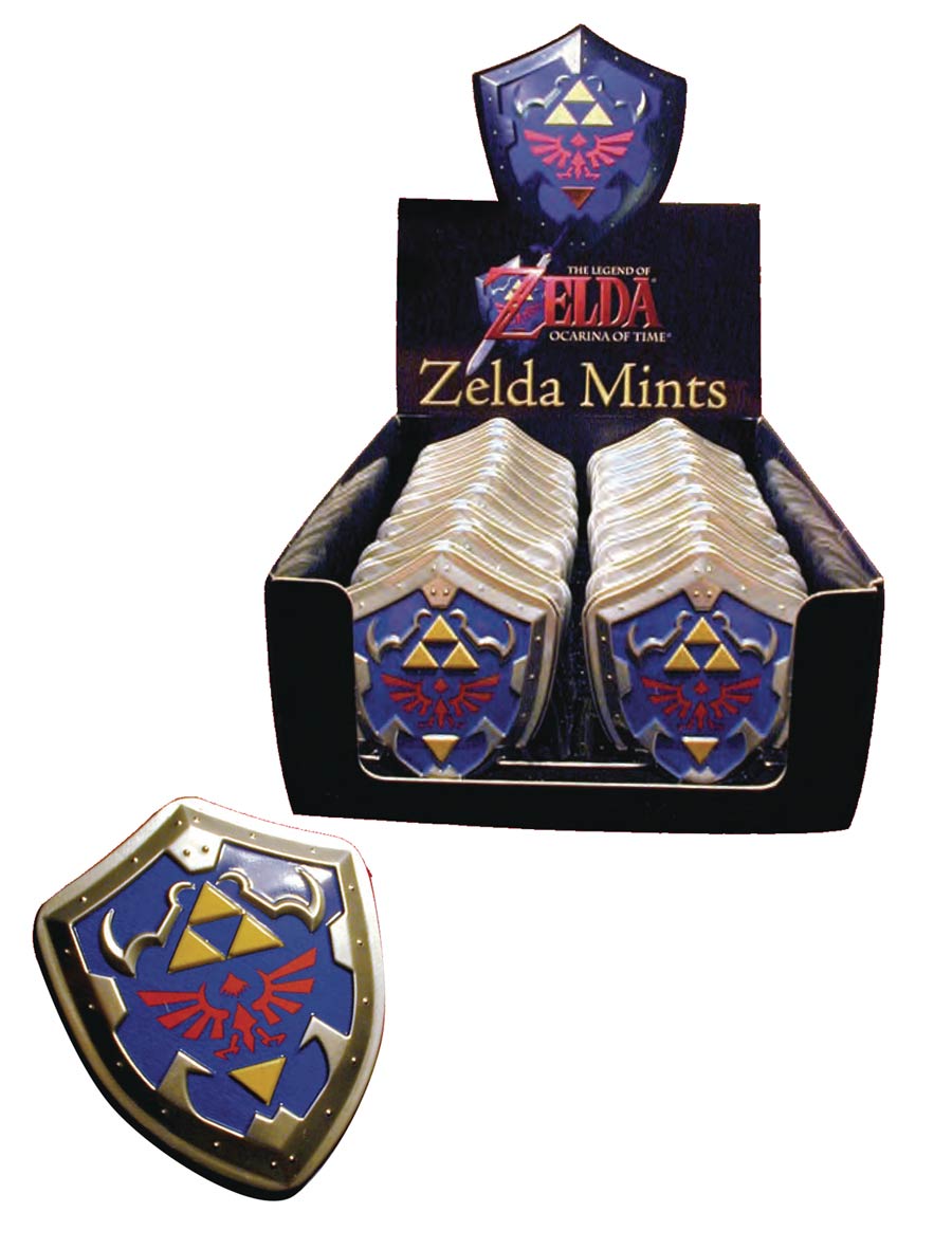 Legend Of Zelda Links Shield Peppermint Candy Tin 18-Count Display