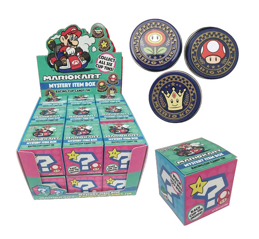 Mario Kart Candy Tin Blind Mystery Box 18-Count Display