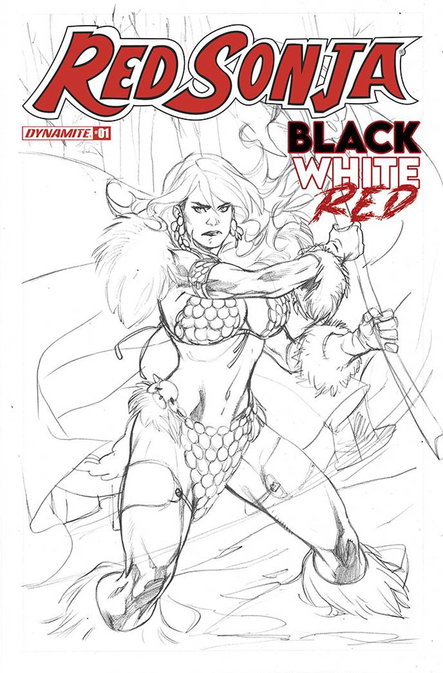 Red Sonja Black White Red #1 Cover G Incentive Emanuela Lupacchino Line Art Cover