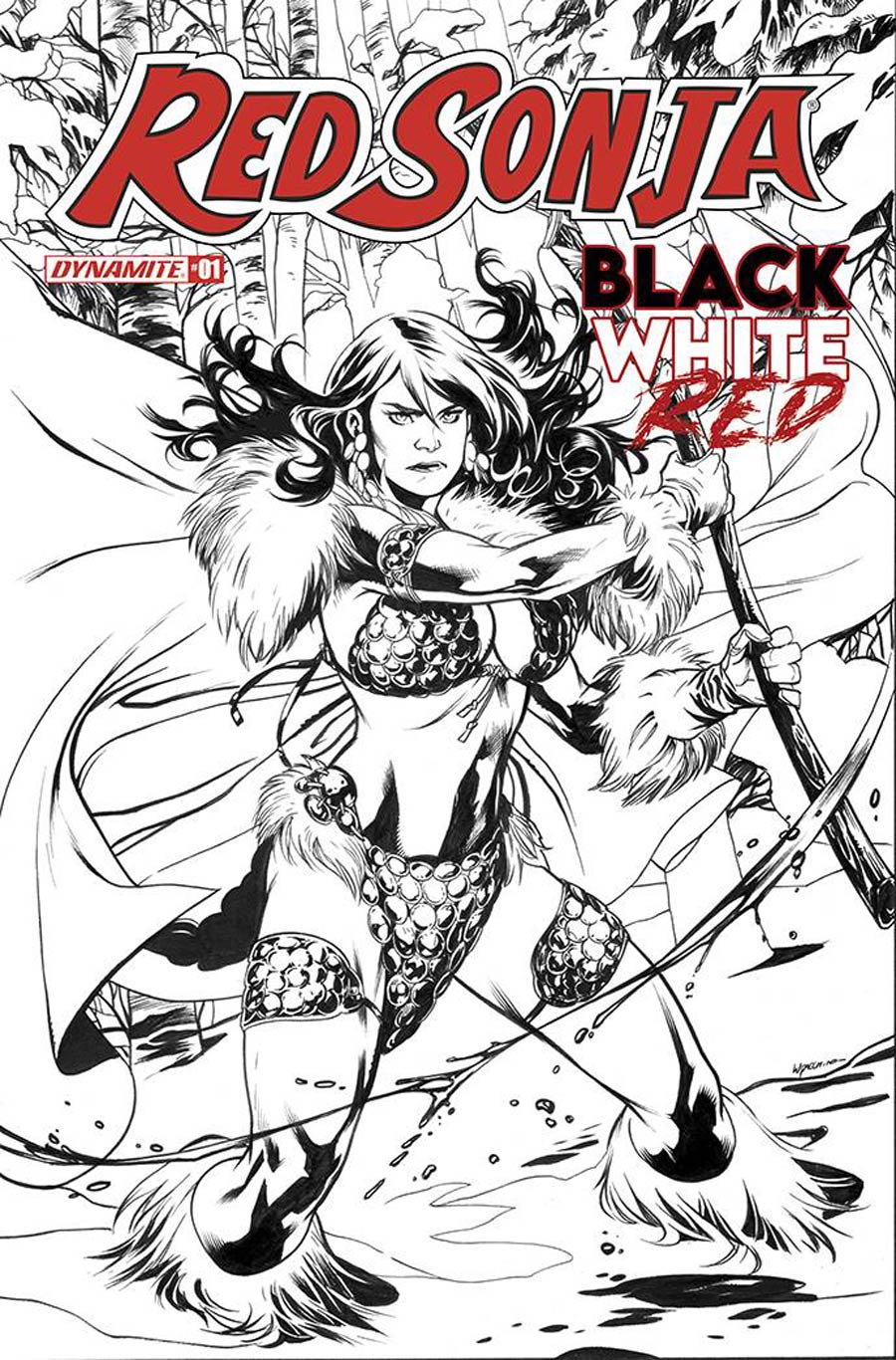 Red Sonja Black White Red #1 Cover J Incentive Emanuela Lupacchino Black & White Cover