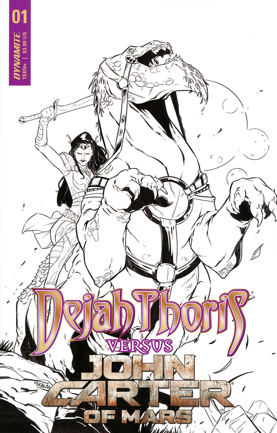 Dejah Thoris Versus John Carter Of Mars #1 Cover F Incentive Alessandro Miracolo Line Art Cover