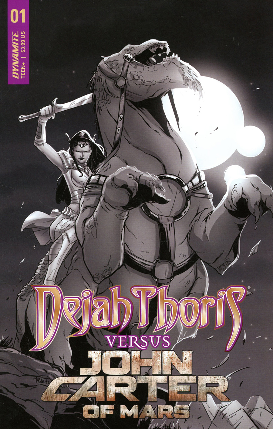 Dejah Thoris Versus John Carter Of Mars #1 Cover H Incentive Alessandro Miracolo Black & White Cover