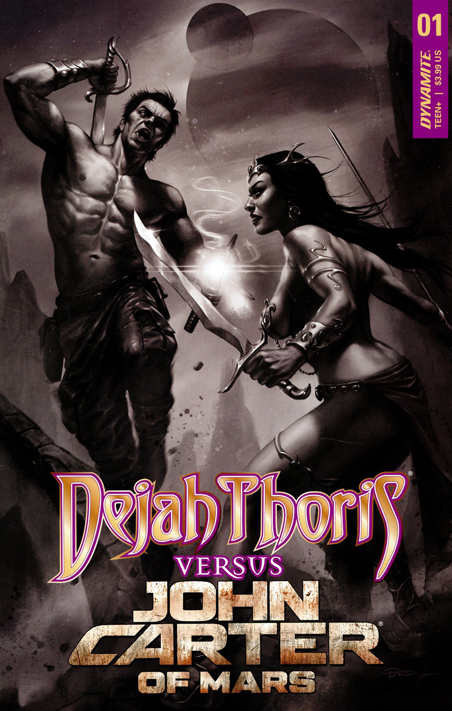 Dejah Thoris Versus John Carter Of Mars #1 Cover K Incentive Lucio Parrillo Black & White Cover