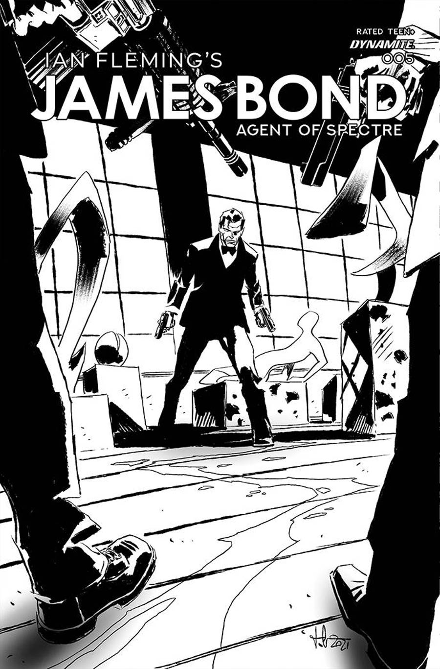 James Bond Agent Of SPECTRE #5 Cover C Incentive Luca Casalanguida Black & White Cover