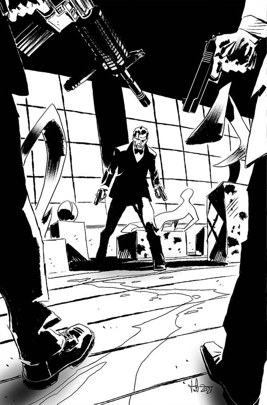 James Bond Agent Of SPECTRE #5 Cover D Incentive Luca Casalanguida Black & White Virgin Cover