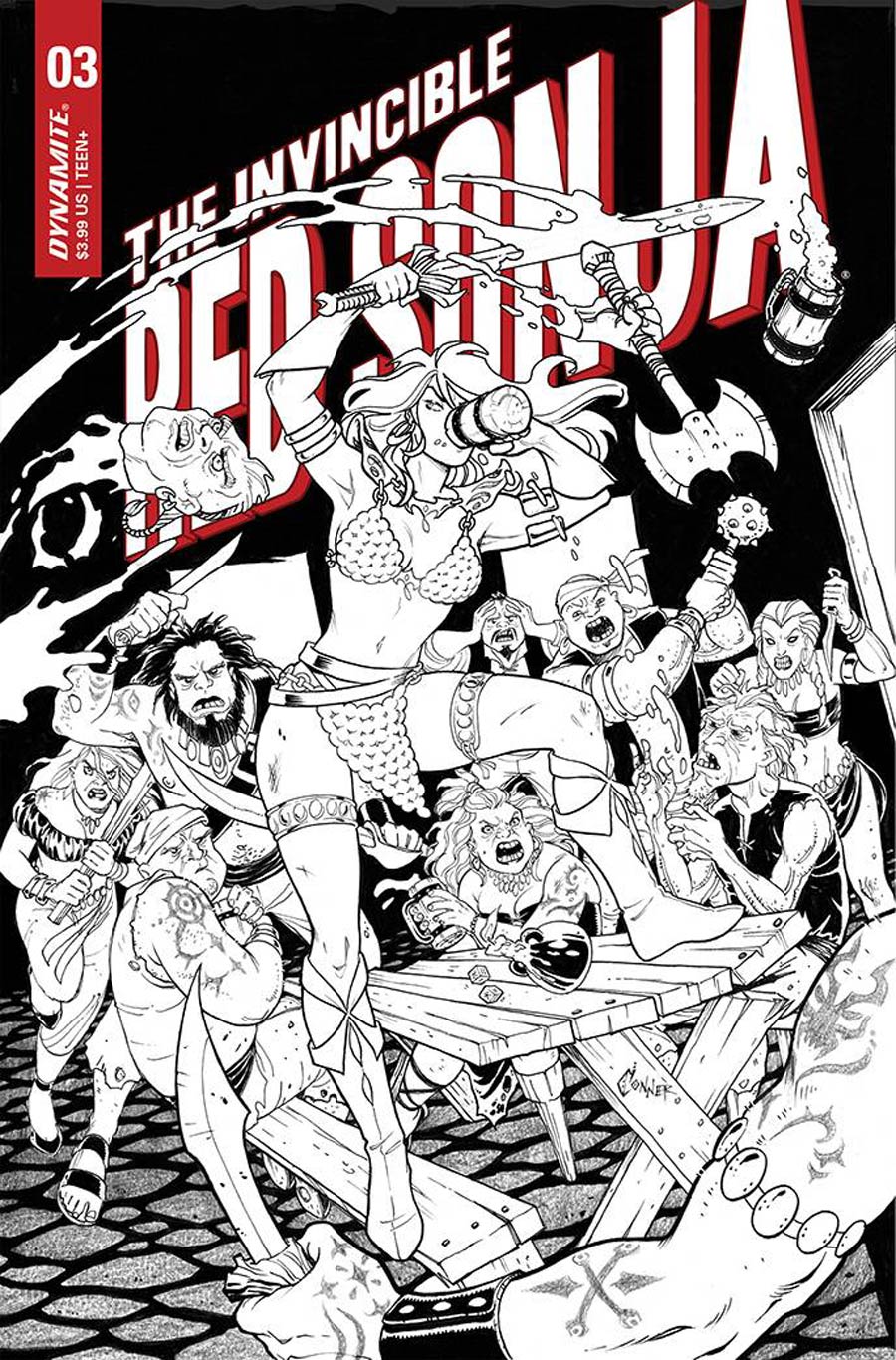 Invincible Red Sonja #3 Cover G Incentive Amanda Conner Line Art Cover