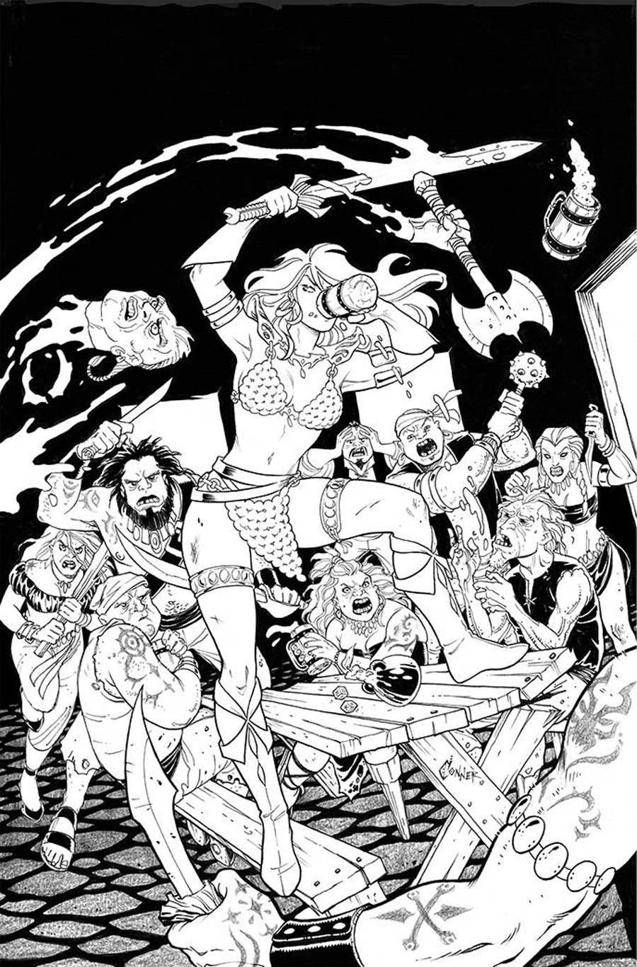 Invincible Red Sonja #3 Cover K Incentive Amanda Conner Line Art Virgin Cover