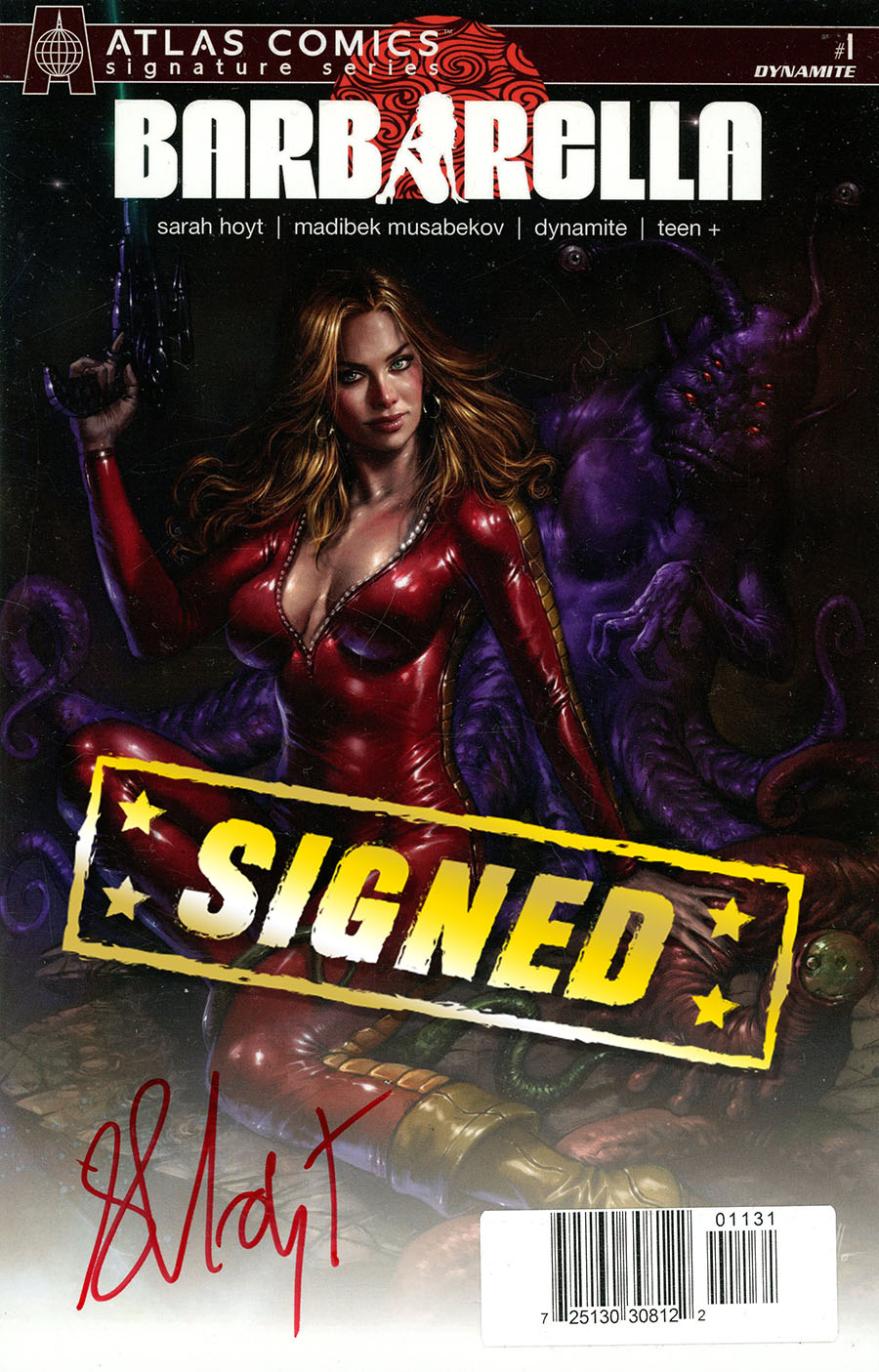 Barbarella Vol 2 #1 Cover Q Atlas Comics Signature Series Signed By Sarah Hoyt