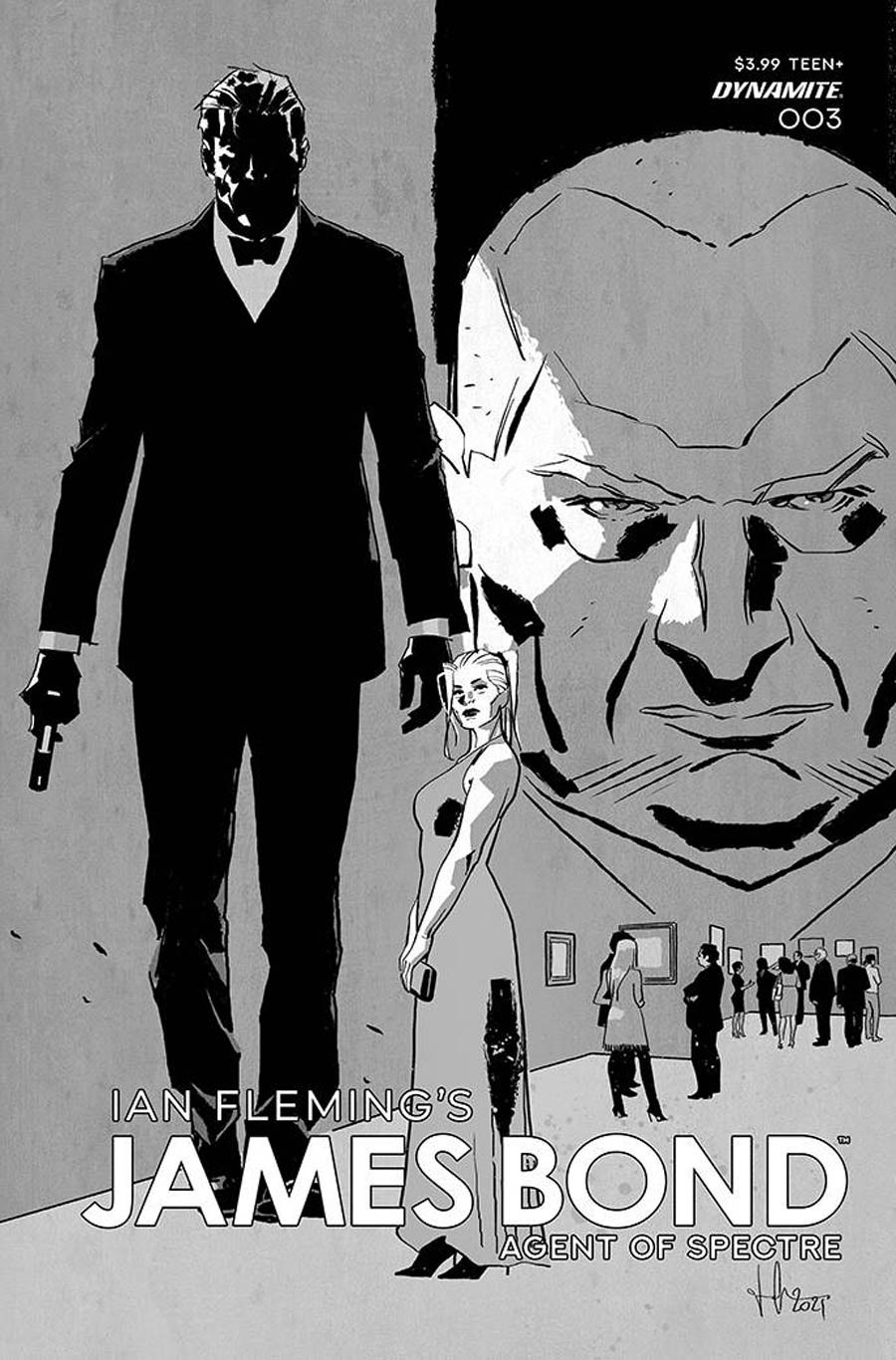 James Bond Agent Of SPECTRE #3 Cover D Incentive Luca Casalanguida Black & White Cover
