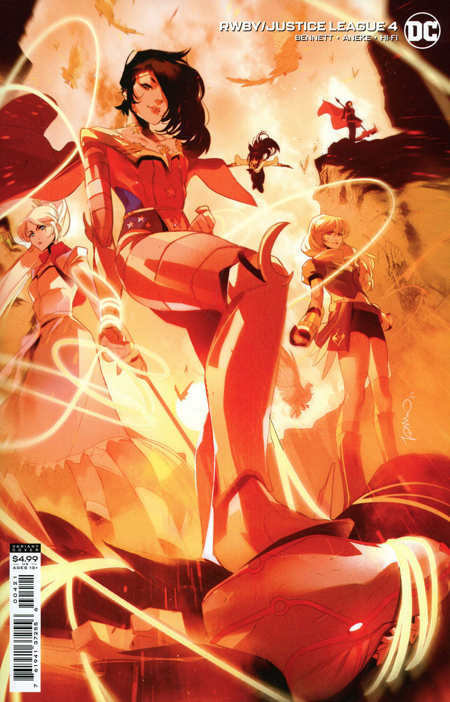 RWBY Justice League #4 Cover B Variant Simone Di Meo Card Stock Cover