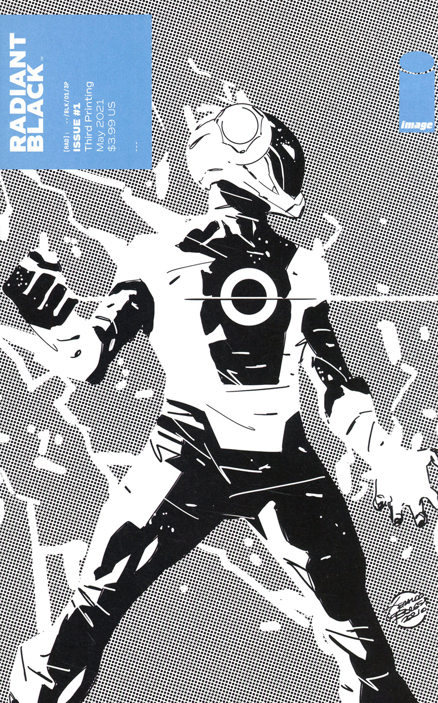 Radiant Black #1 Cover I 3rd Ptg Incentive Geraldo Borges & Marcello Costa Black & White Variant Cover