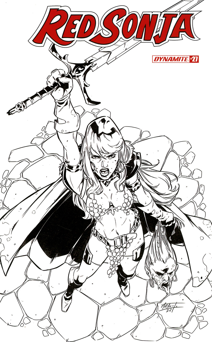 Red Sonja Vol 8 #27 Cover G Variant Alessandro Miracolo Black & White Premium Cover