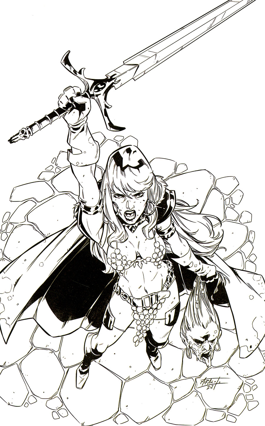 Red Sonja Vol 8 #27 Cover K Incentive Alessandro Miracolo Black & White Virgin Cover