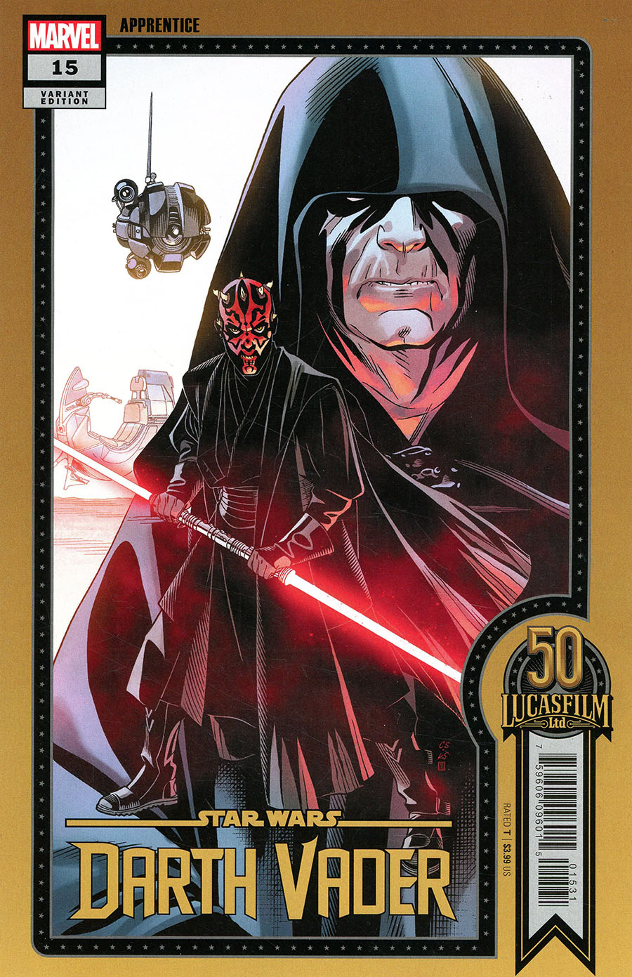 Star Wars Darth Vader #15 Cover C Variant Chris Sprouse Lucasfilm 50th Anniversary Cover (War Of The Bounty Hunters Tie-In)