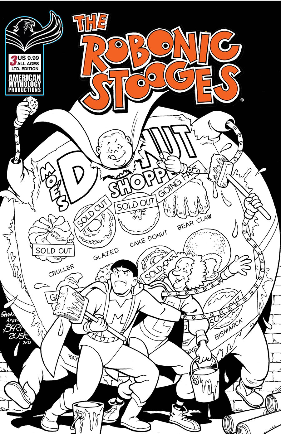 Robonic Stooges #3 Days Of Dunderheads Past Cover C Limited Edition Eric Shanower Variant Cover