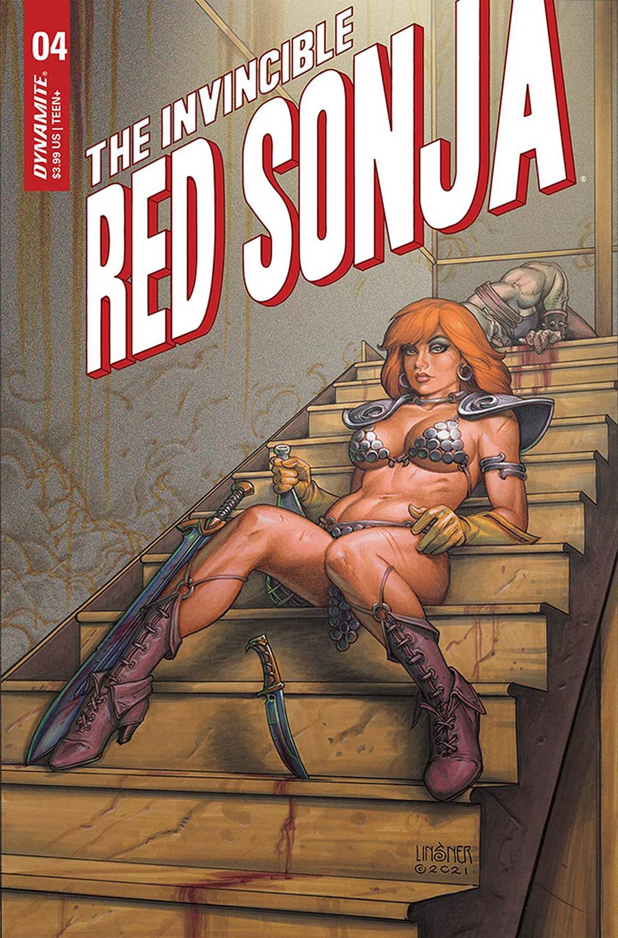 Invincible Red Sonja #4 Cover B Variant Joseph Michael Linsner Cover