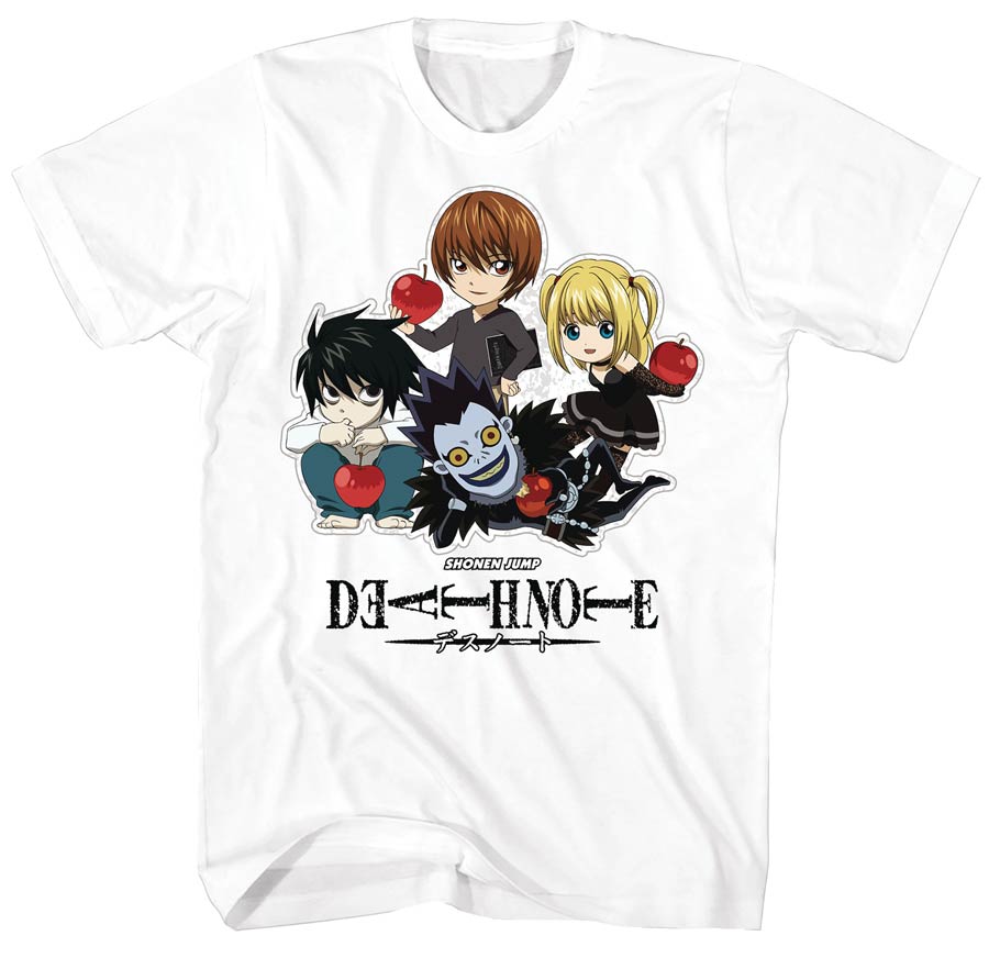 Death Note Chibi Cast White T-Shirt Large