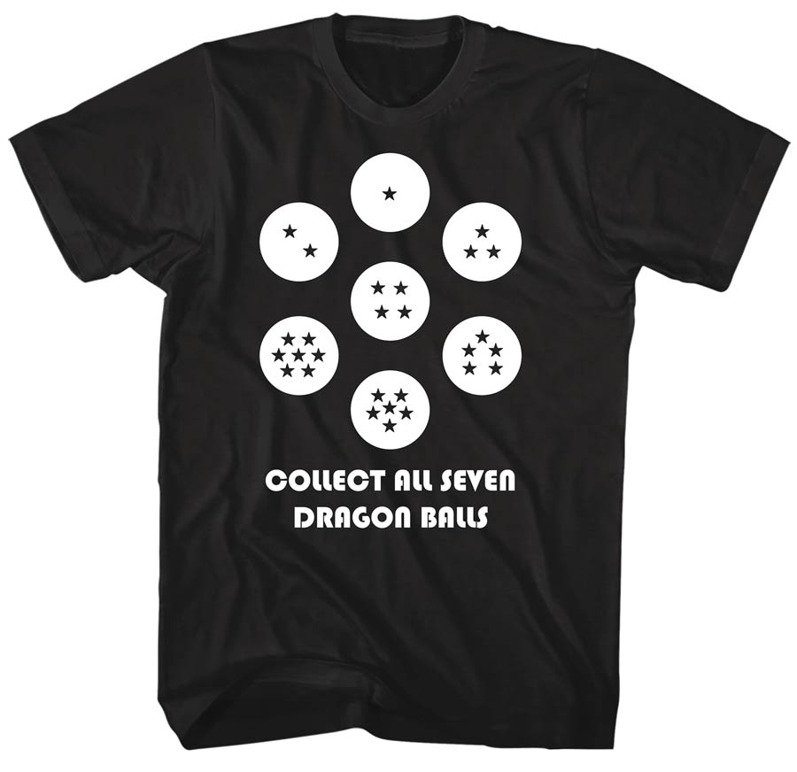Dragon Ball Collect All Seven Black T-Shirt Large
