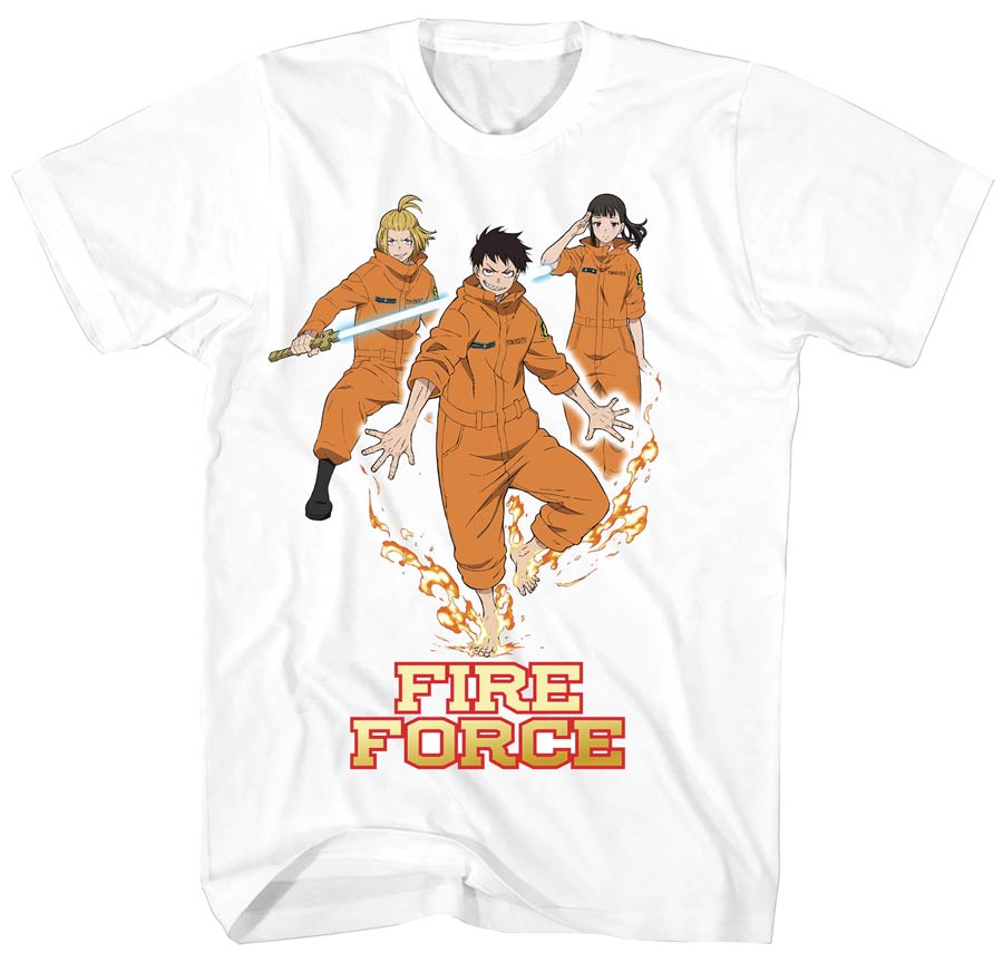 Fire Force Cast White T-Shirt Large