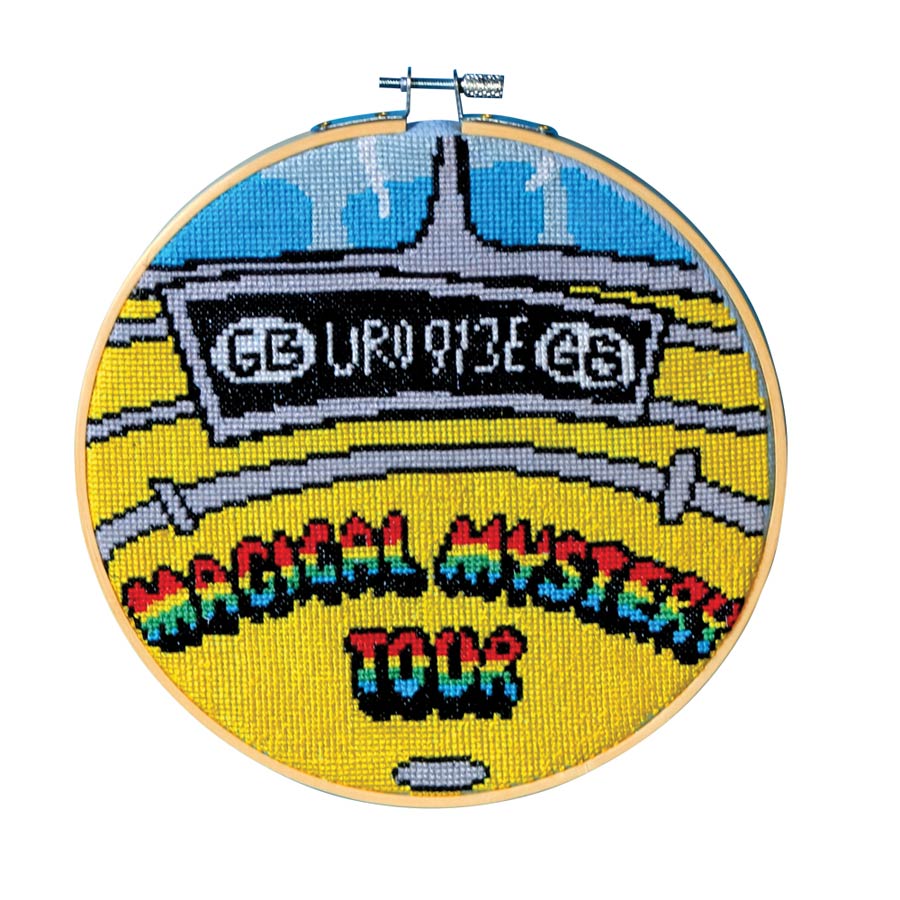 Beatles Cross-Stitch Hoop Kit #3 Magical Mystery Tour Bus