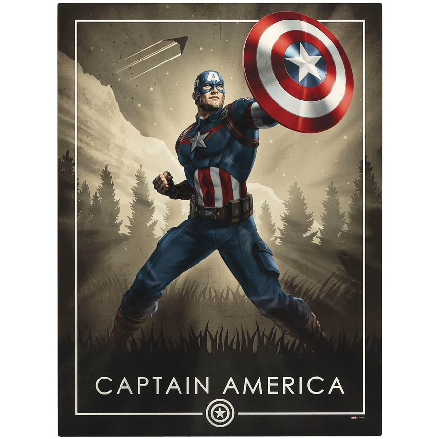 Marvel Heroes Wooden Wall Art - Captain America Posing