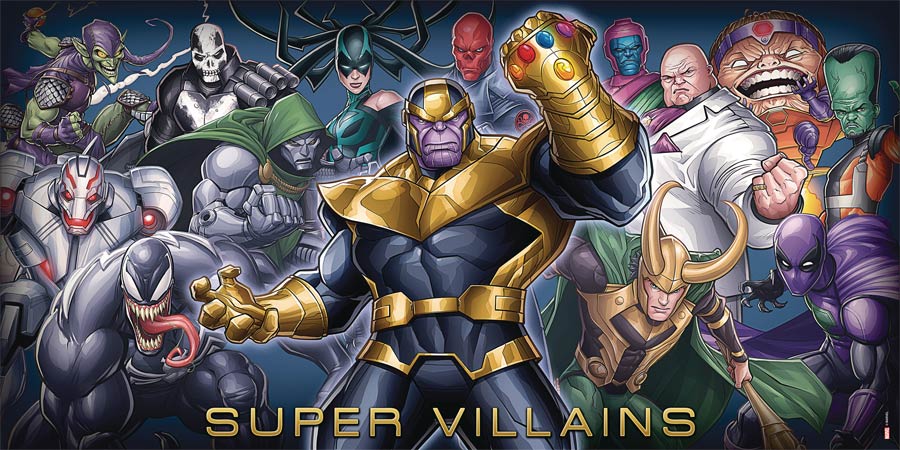 Marvel Heroes Wooden Wall Art - Villain Collage