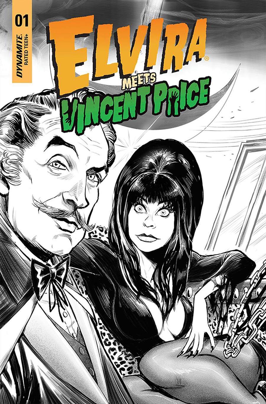 Elvira Meets Vincent Price #1 Cover F Incentive Juan Samu Line Art Cover