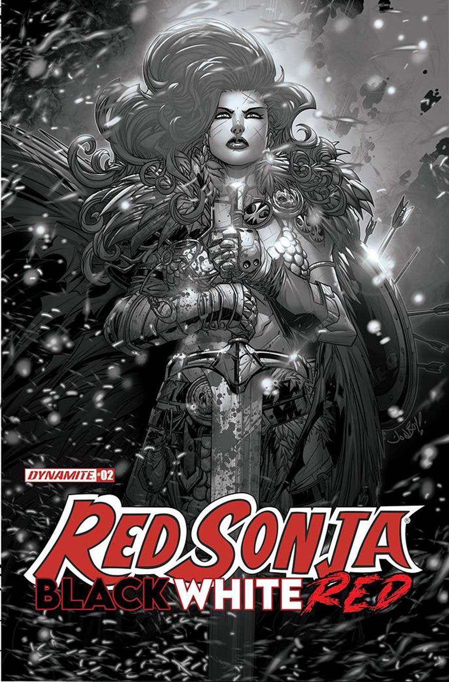 Red Sonja Black White Red #2 Cover G Incentive Jonboy Meyers Black & White Cover